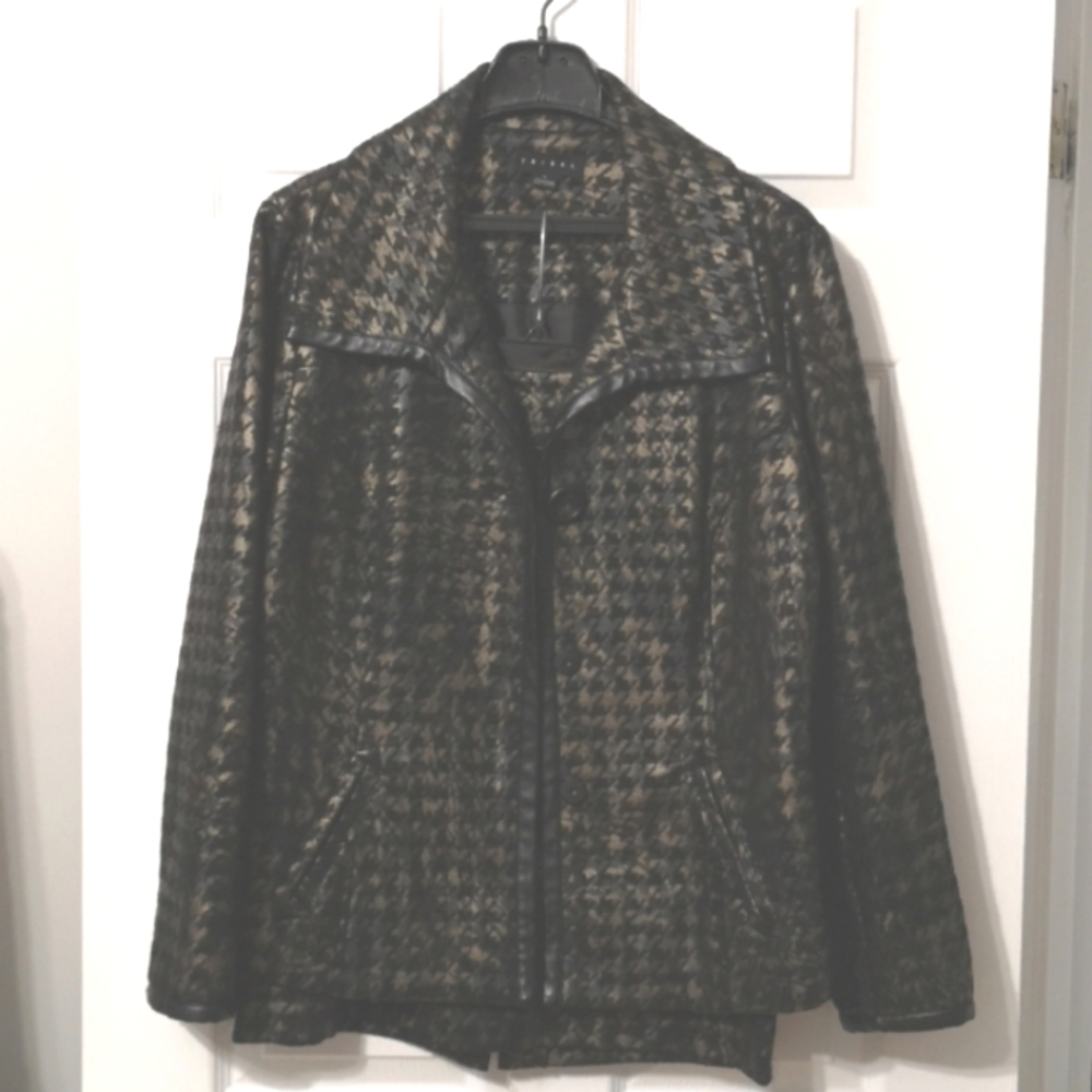 Tribal Bronze and Black Checkered Jacket and Skirt
